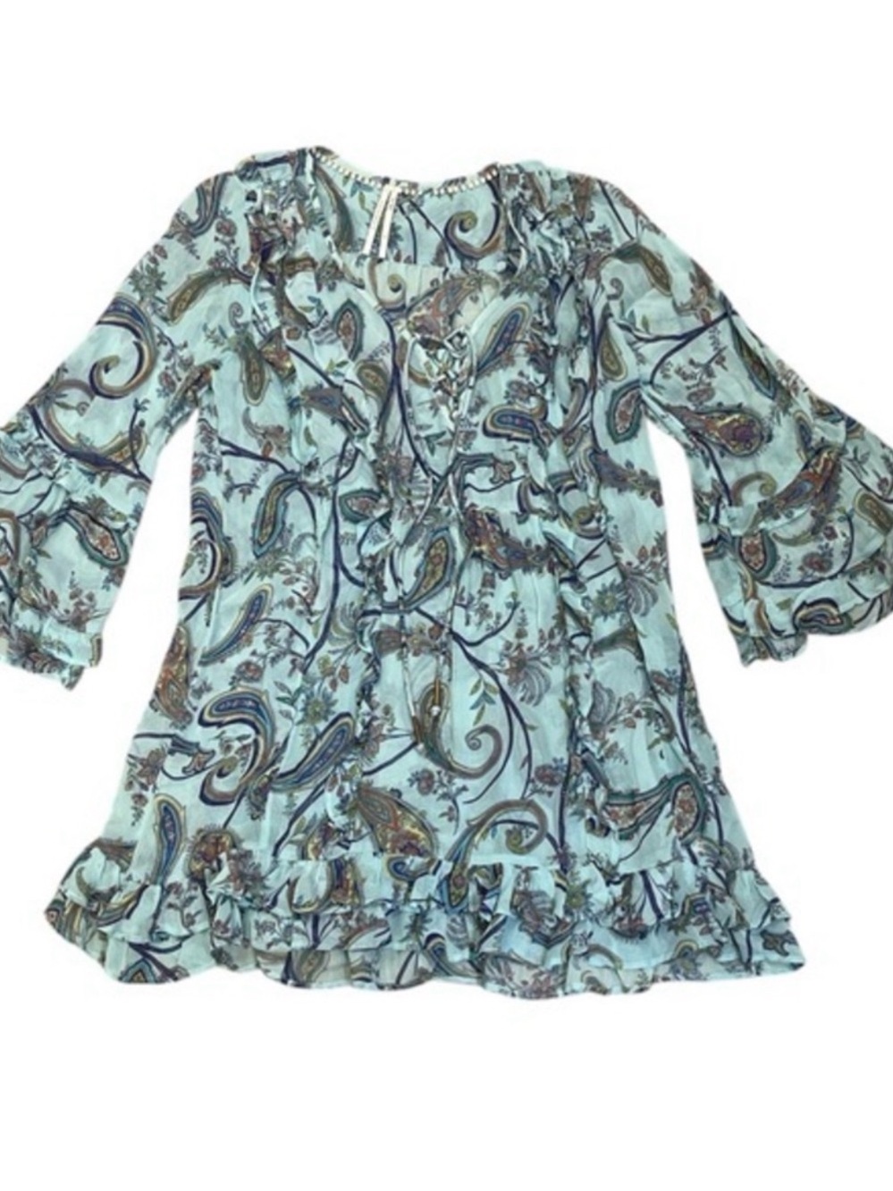 Anthropologie Blue Paisley Swim Coverup